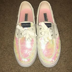 Pink sequined Sperry's